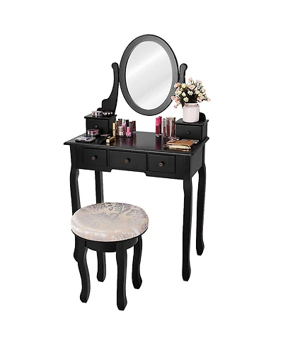Volenca Vanity Makeup Table Set Bedroom Furniture with Padded Stool