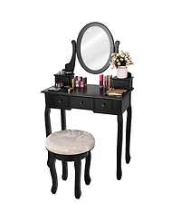 Volenca Vanity Makeup Table Set Bedroom Furniture with Padded Stool