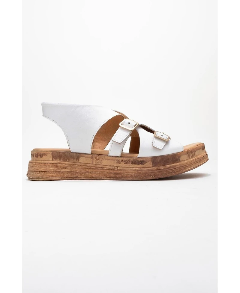 Forever & Always Shoes Levine Leather Buckled Side-Zip Sandal (Women)