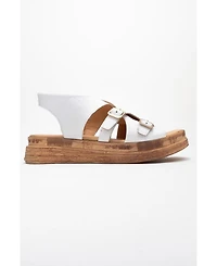 Forever & Always Shoes Levine Leather Buckled Side-Zip Sandal (Women)