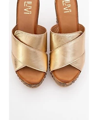 Forever & Always Shoes Lois Wedge Leather Sandal (Women)
