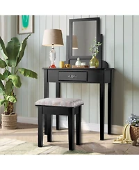 Vanity Dressing Table Stool Set with Large Makeup Mirror
