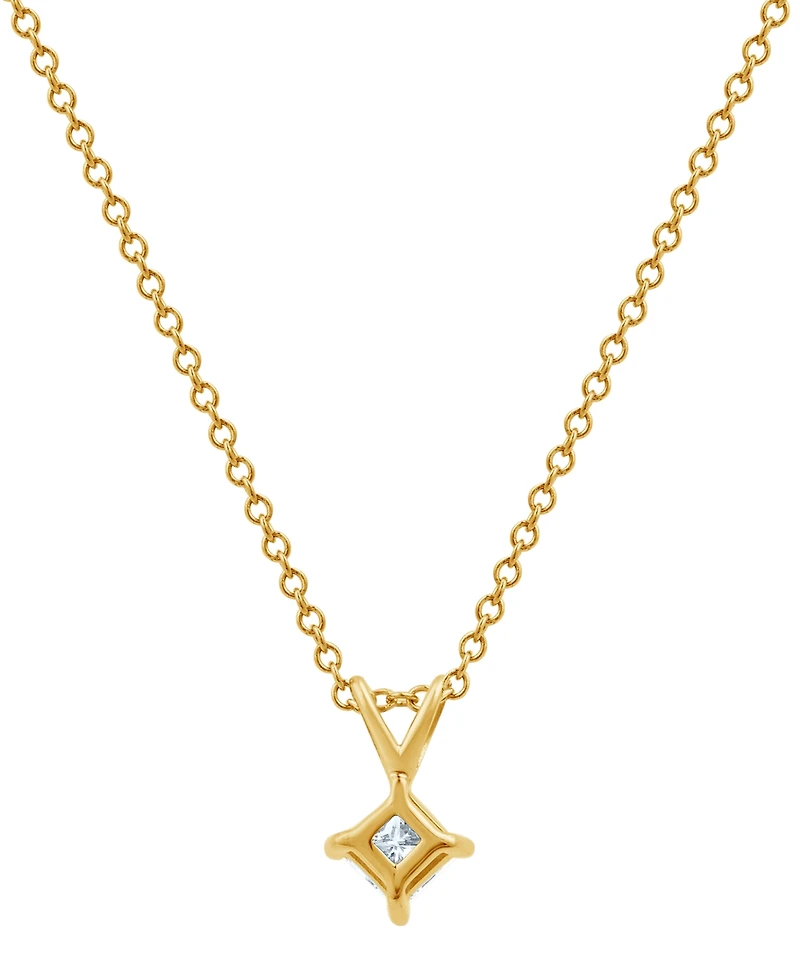 Macy's Certified Diamond Solitaire Pendant Necklace (1/3 ct. t.w.) in 14K Yellow Gold