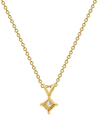 Macy's Certified Diamond Solitaire Pendant Necklace (1/3 ct. t.w.) in 14K Yellow Gold