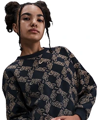 Nike Girls 7-16 Oversized Fleece Crewneck Sweatshirt