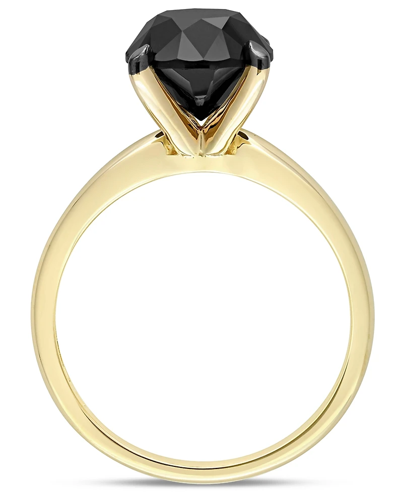 Macy's Black Diamond Solitaire Engagement Ring (3 ct. t.w.) 14K Yellow Gold
