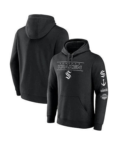 Fanatics Men's Black Seattle Kraken Bank Shot Fleece Pullover Hoodie