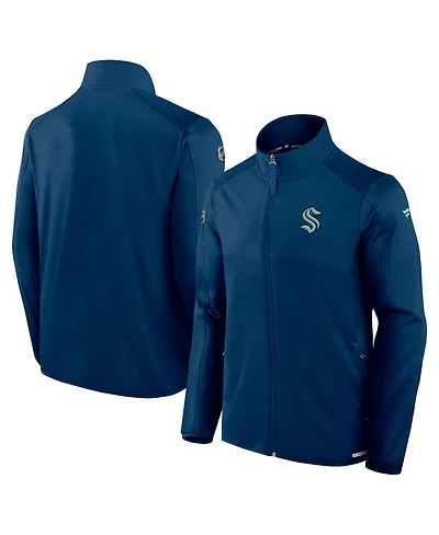 Fanatics Men's Navy Seattle Kraken Authentic Pro Rink Fleece Full-Zip Jacket