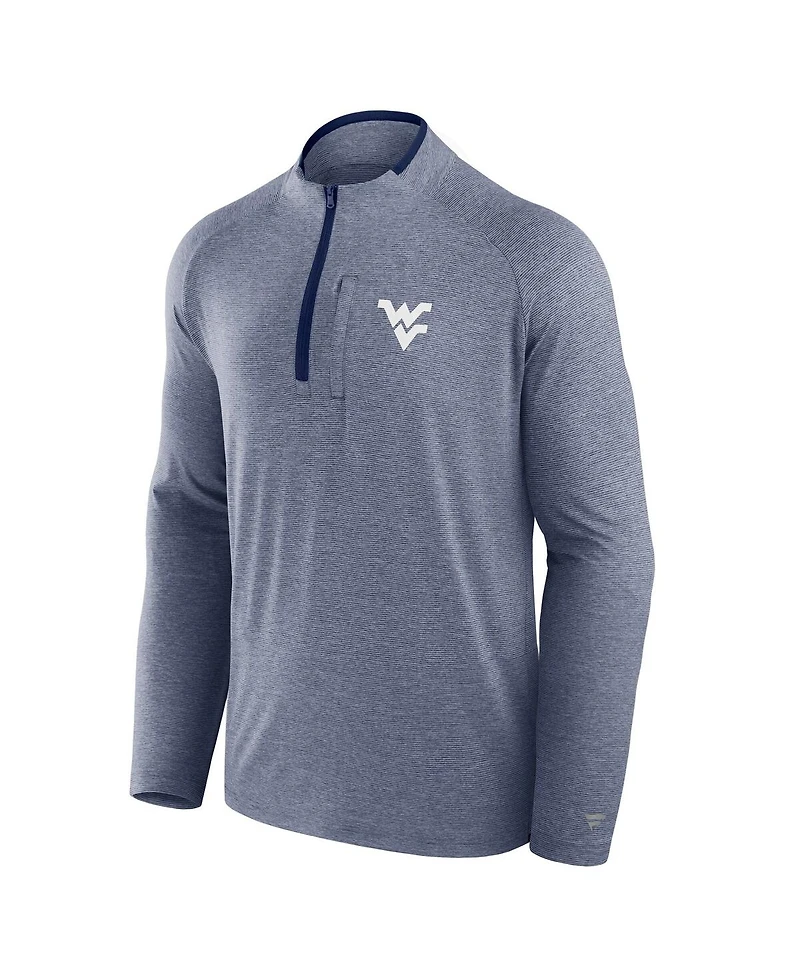 Fanatics Men's Navy West Virginia Mountaineers Mock Neck Half-Zip Pullover Jacket