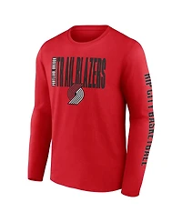Logo Athletic Men's Red Portland Trail Blazers Vision Long Sleeve T-Shirt