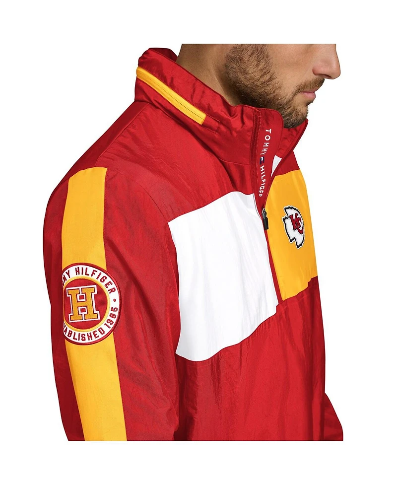 Tommy Hilfiger Men's Red Kansas City Chiefs Gael Lightweight Half-Zip Hoodie Jacket
