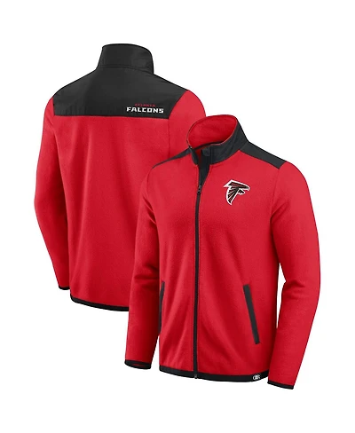 Darius Rucker Collection by Fanatics Men's Red Atlanta Falcons Colorblock Polar Fleece Full-Zip Jacket