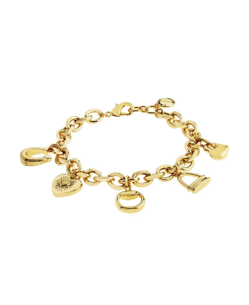 Steve Madden Gold Collegiate Mixed Charm Bracelet