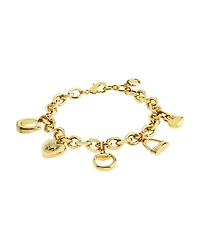 Steve Madden Gold Collegiate Mixed Charm Bracelet