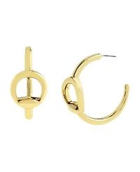Steve Madden Gold Collegiate C Link Hoop Earrings