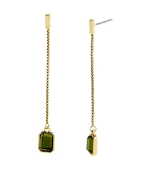 Steve Madden Olivine Gem Linear Earrings