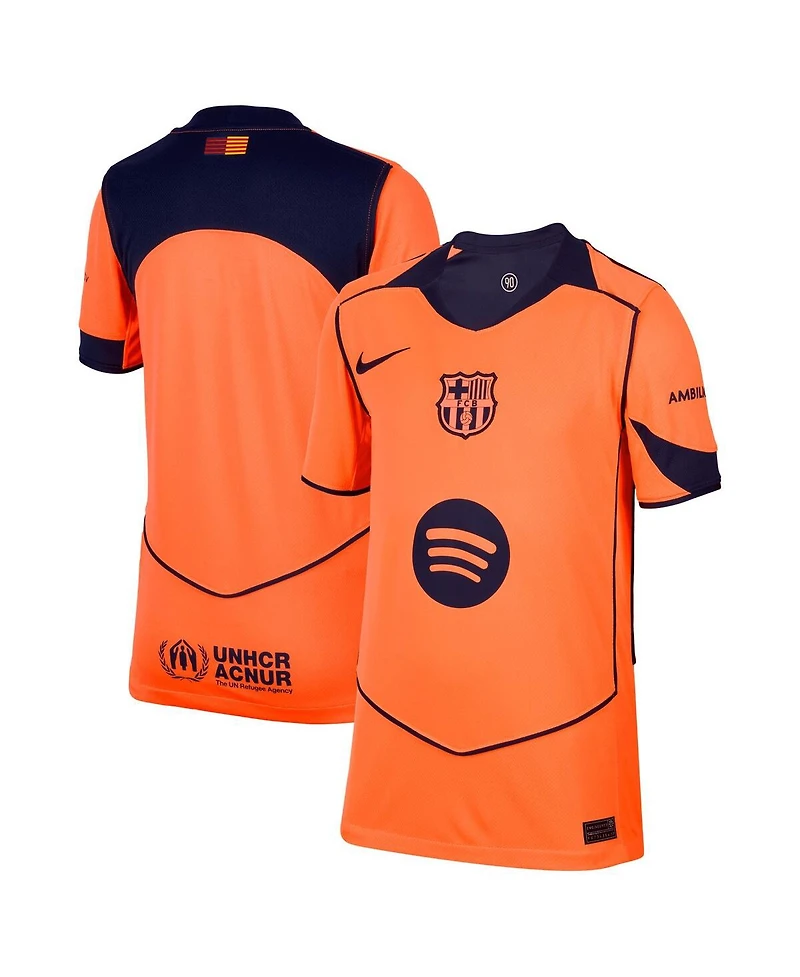 Nike Big Boys and Girls Orange Barcelona 2025/26 Third Replica Jersey