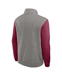 Nike Men's Heather Gray/Garnet Florida State Seminoles Club Fleece Half-Zip Pullover Sweatshirt