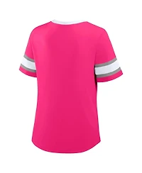 Fanatics Women's Pink Dallas Cowboys Redzone Draw Play Athena Lace-Up T-Shirt