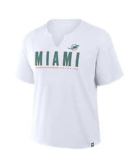 Fanatics Women's White Miami Dolphins Redzone Slub Boxy T-Shirt
