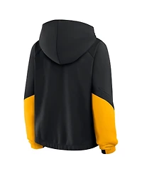 Fanatics Women's Black Pittsburgh Steelers Oversized Redzone Bubble Screen Pullover Hoodie