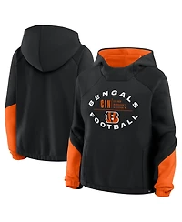 Fanatics Women's Black Cincinnati Bengals Oversized Redzone Bubble Screen Pullover Hoodie