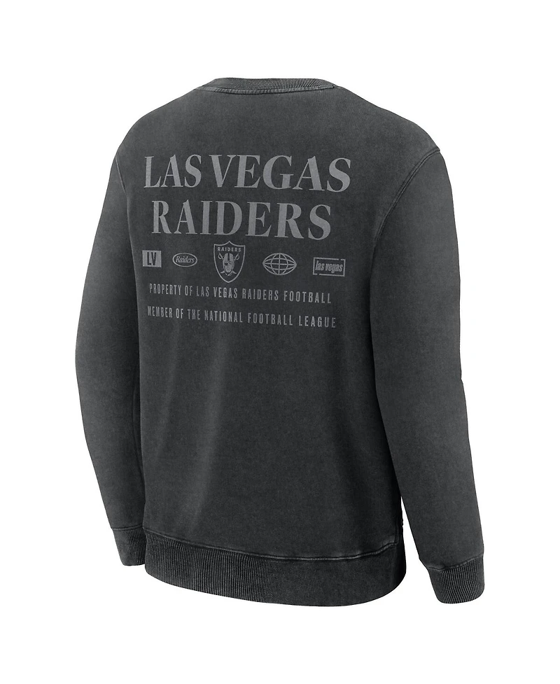 Fanatics Men's Black Las Vegas Raiders Deep Route Pullover Sweatshirt