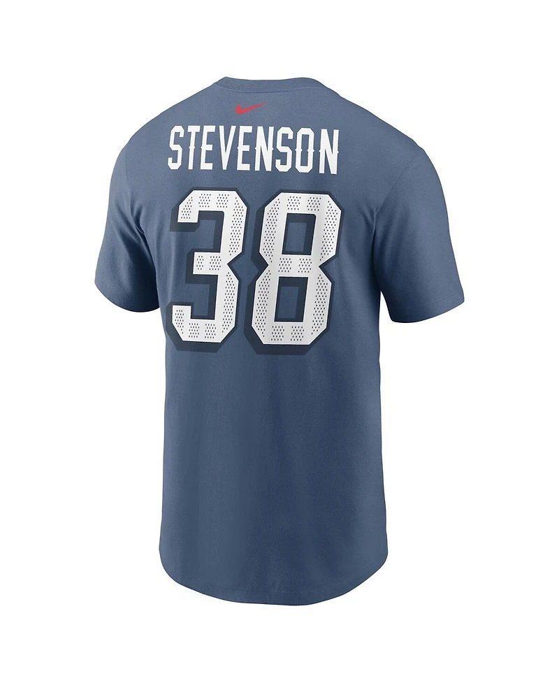 Nike Men's Rhamondre Stevenson Storm Blue New England Patriots 2025 Rivalries Collection Player Name Number T-Shirt