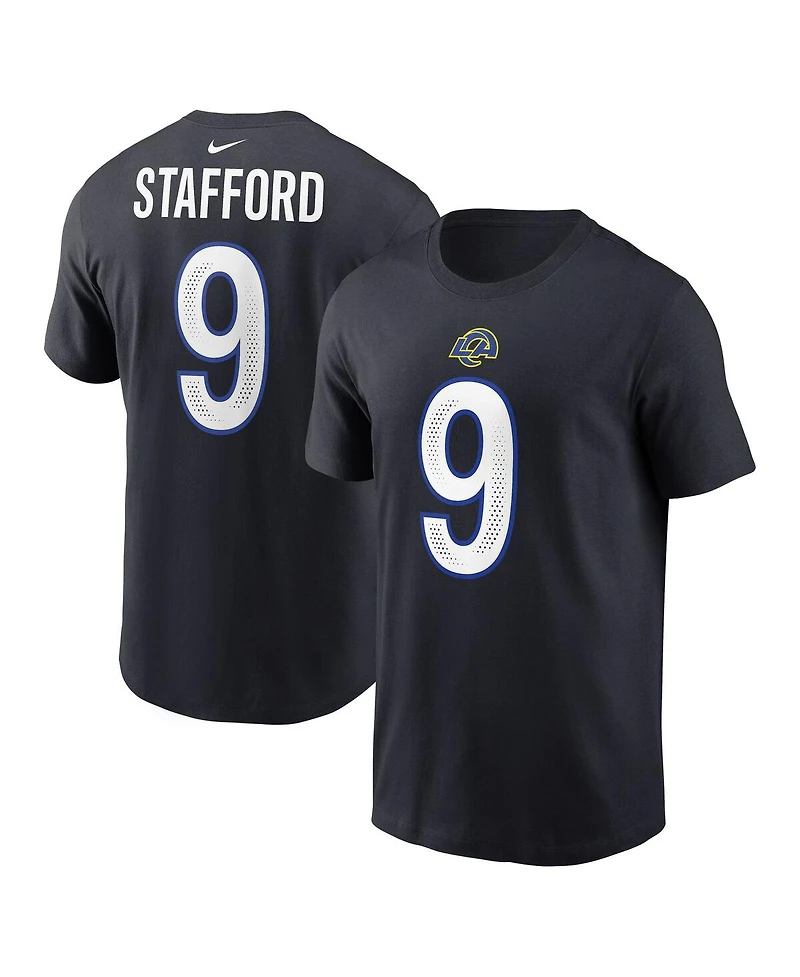 Nike Men's Matthew Stafford Midnight Blue Los Angeles Rams 2025 Rivalries Collection Player Name Number T-Shirt