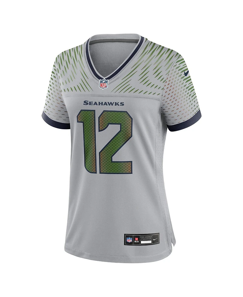 Nike Women's 12s Wolf Gray Seattle Seahawks 2025 Rivalries Collection Game Jersey
