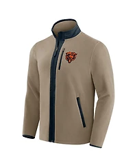 Darius Rucker Collection by Fanatics x Nfl Men's Tan Chicago Bears Heavyweight Polar Fleece Full-Zip Jacket
