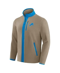 Darius Rucker Collection by Fanatics x Nfl Men's Tan Detroit Lions Heavyweight Polar Fleece Full-Zip Jacket