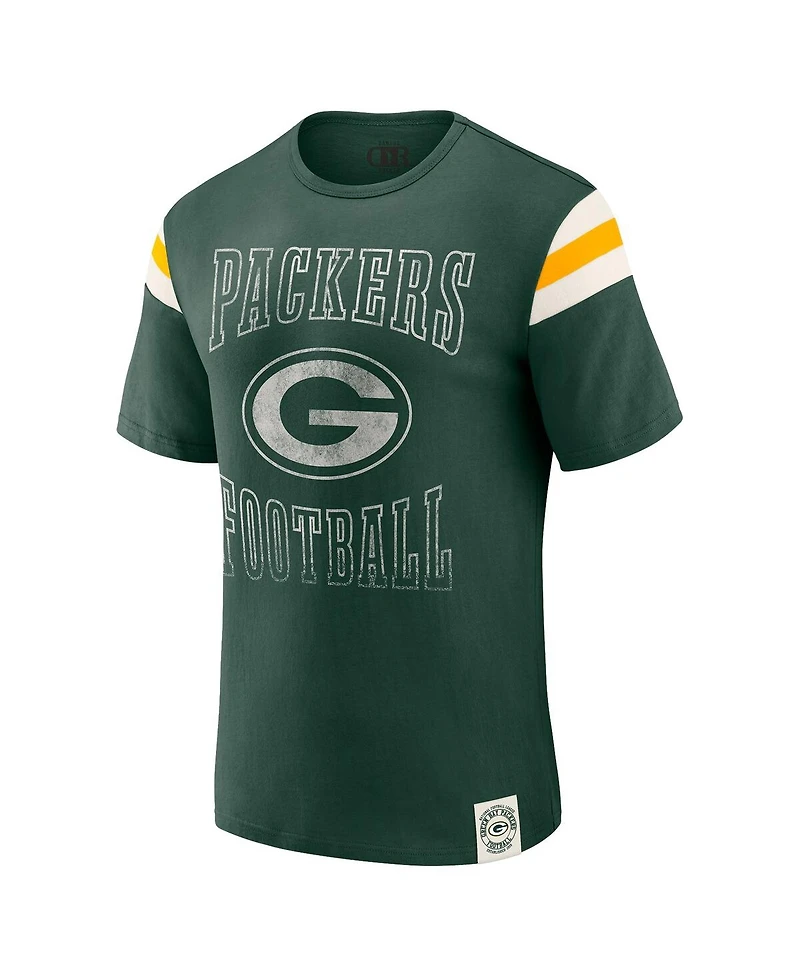 Darius Rucker Collection by Fanatics Men's Green Bay Packers Football Stripe Sleeve T-Shirt