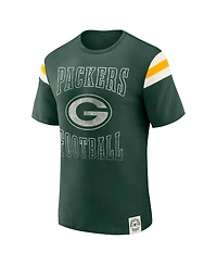 Darius Rucker Collection by Fanatics Men's Green Bay Packers Football Stripe Sleeve T-Shirt