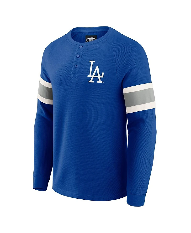 Darius Rucker Collection by Fanatics Men's Royal Los Angeles Dodgers Waffle-Knit Raglan Long Sleeve Henley T-Shirt
