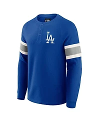 Darius Rucker Collection by Fanatics Men's Royal Los Angeles Dodgers Waffle-Knit Raglan Long Sleeve Henley T-Shirt