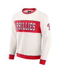 Darius Rucker Collection by Fanatics Men's Cream Philadelphia Phillies Colorblock Crewneck Sweatshirt