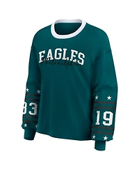 Wear by Erin Andrews Women's Midnight Green Philadelphia Eagles Plus Sport Long-Sleeve T-Shirt