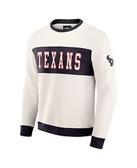 Darius Rucker Collection by Fanatics Men's Cream Houston Texans Colorblock Crewneck Sweatshirt