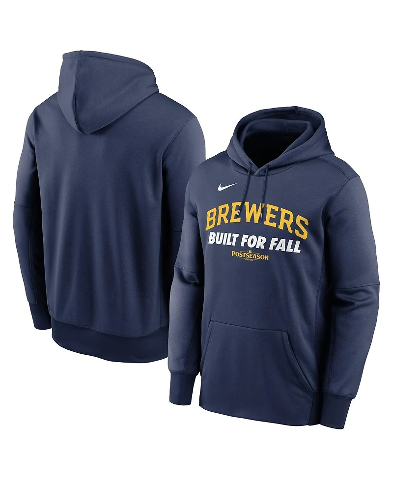 Nike Men's Navy Milwaukee Brewers 2025 Mlb Postseason Authentic Collection Therma Fleece Hoodie