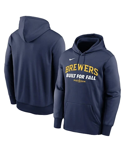 Nike Men's Navy Milwaukee Brewers 2025 Mlb Postseason Authentic Collection Therma Fleece Hoodie