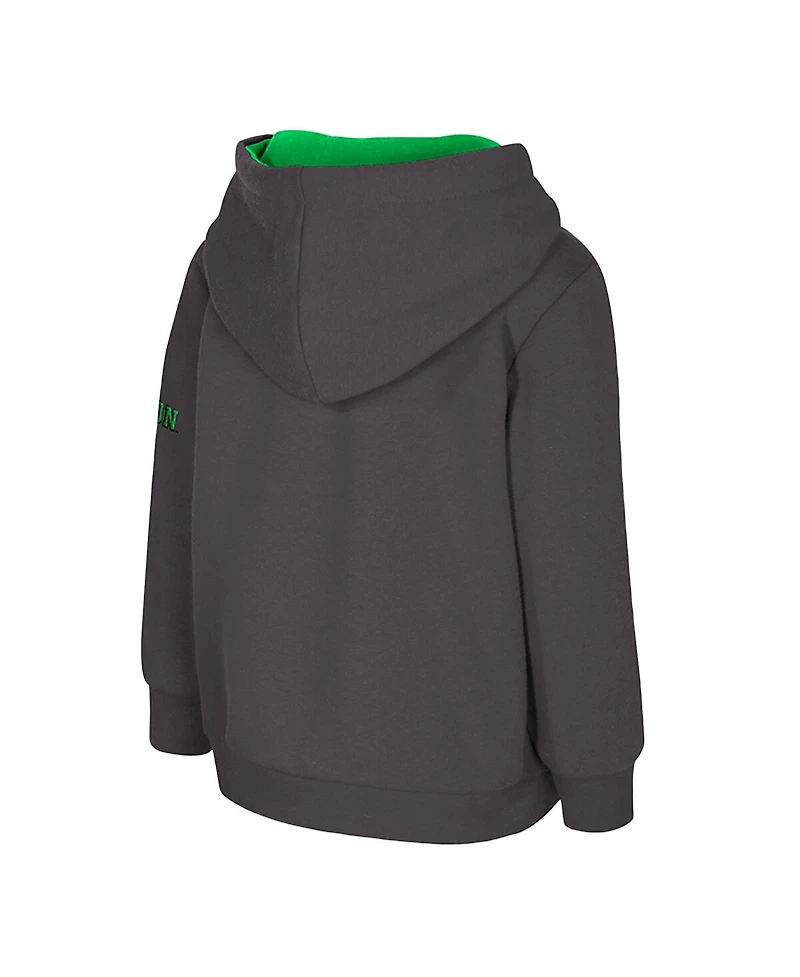 Colosseum Toddler Charcoal Oregon Ducks Big Logo Volume Fleece Pullover Hoodie