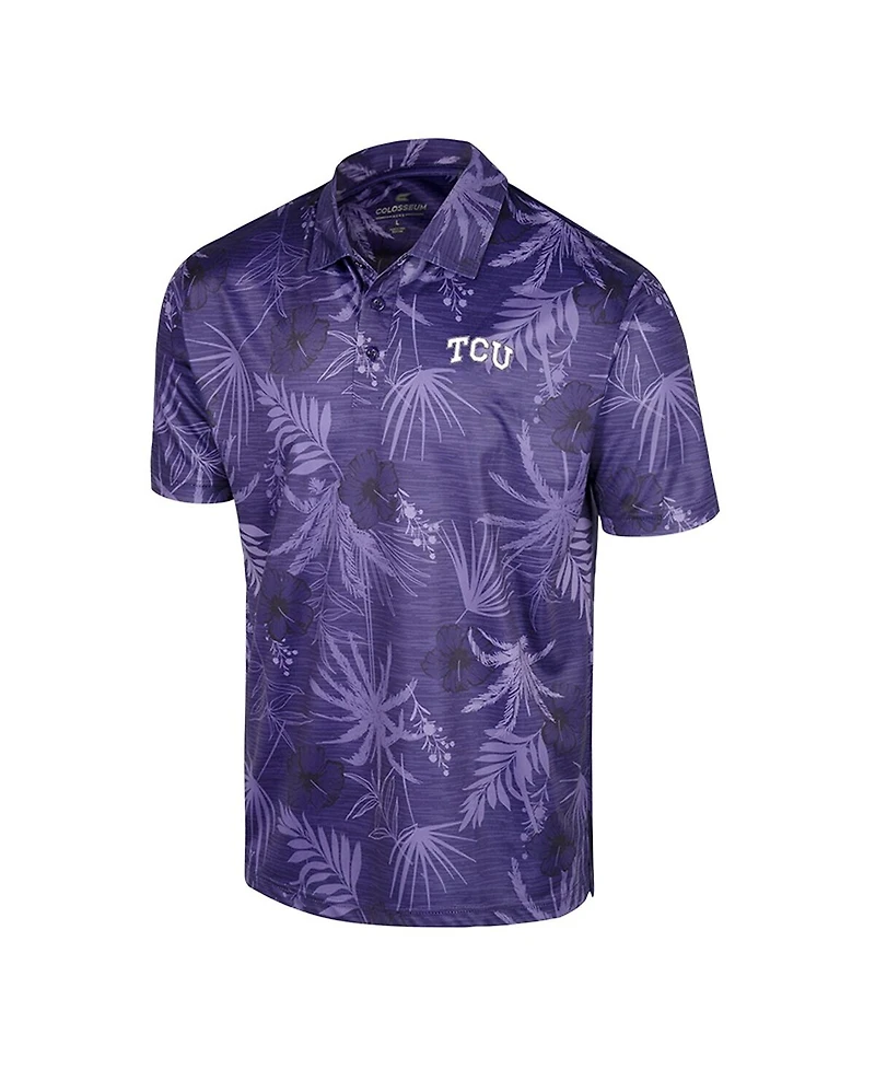 Colosseum Men's Purple Tcu Horned Frogs Palms Team Polo Shirt
