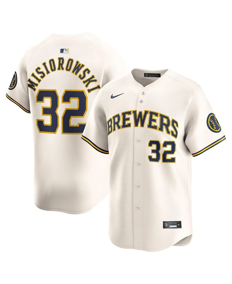 Nike Men's Jacob Misiorowski Cream Milwaukee Brewers Home Limited Jersey