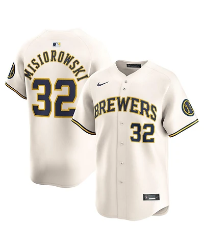 Nike Men's Jacob Misiorowski Cream Milwaukee Brewers Home Limited Jersey