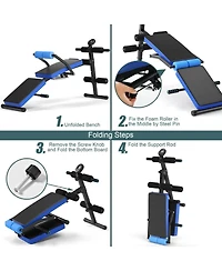 Hongge Adjustable Sit Up Bench with Lcd Monitor for Home Fitness Workouts