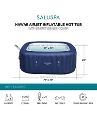 Bestway SaluSpa Hawaii Smart AirJet Inflatable Hot Tub with EnergySense Cover