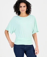 I.n.c. International Concepts Women's Banded-Hem Crewneck Top, Macy's Exclusive