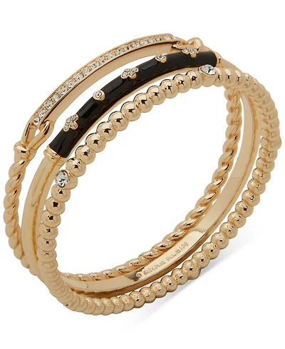 Anne Klein 3-Pc. Crystal Stone and Gold-Tone Bangle Bracelet