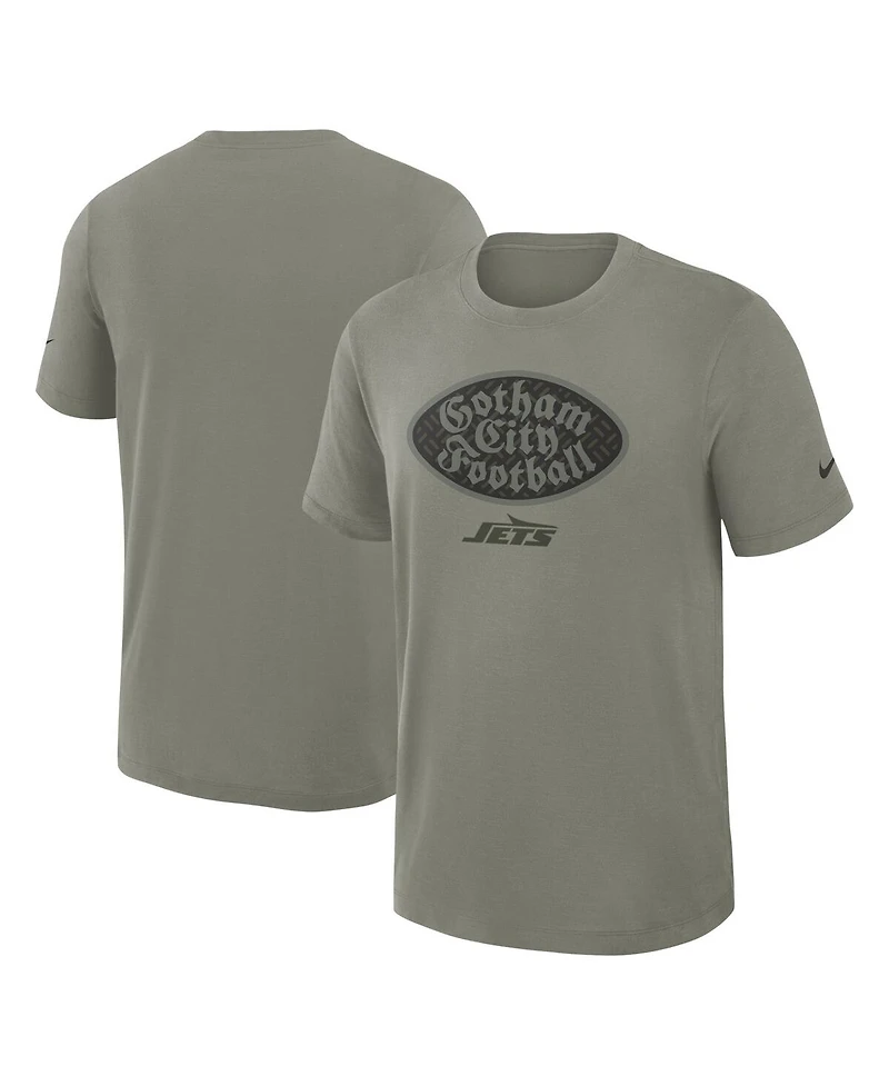 Nike Men's Dark Stucco New York Jets 2025 Rivalries Collection Slub Dri-fit T-Shirt